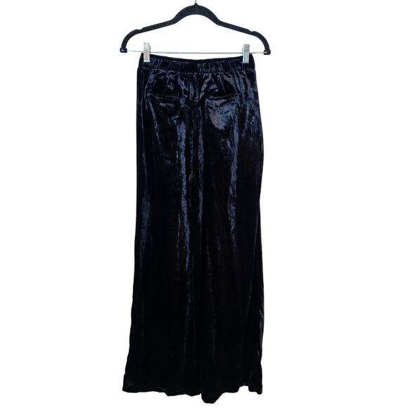 Anthropologie NWT Wide Leg Black Velvet Pants XS - Picture 7 of 11